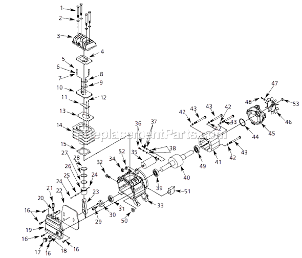 Page B Diagram and Parts List for HL431500 2007 Campbell Hausfeld Compressor